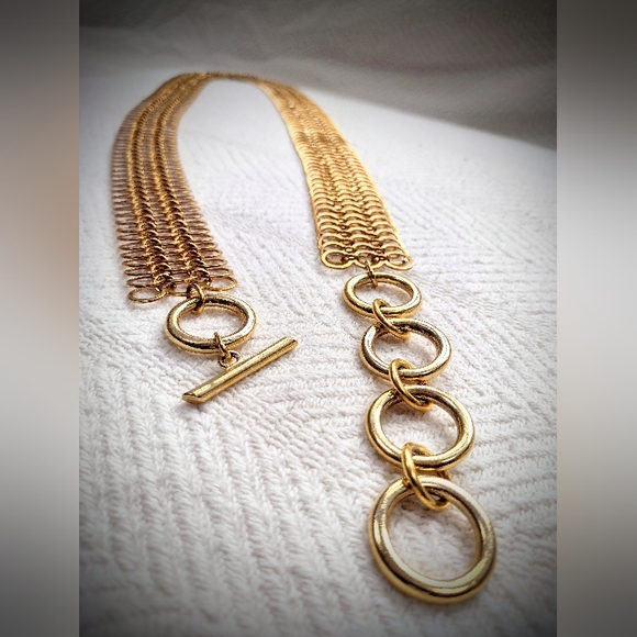 Accessories - NWOT Gold Tone Belt w/ Toggle Closure, 33"-37" Waist, Chain Link